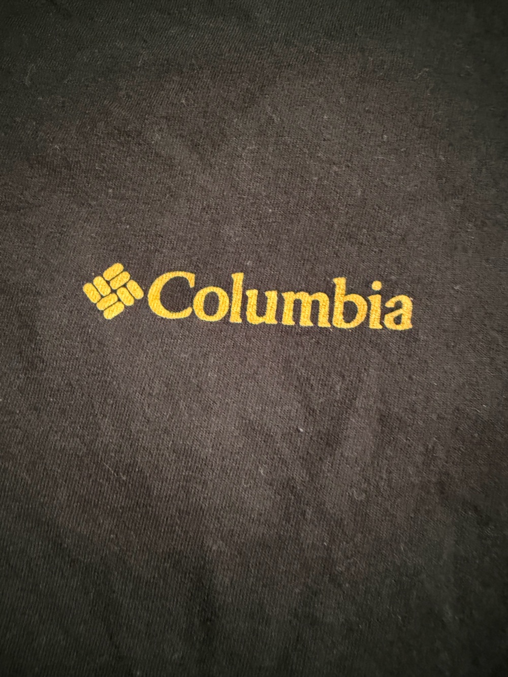 Columbia Black Short-Sleeve Tee with Yellow Logo